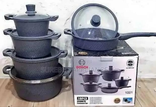 High Quality Bosch 11pc Cookware With Silicone Lid Covers - main view