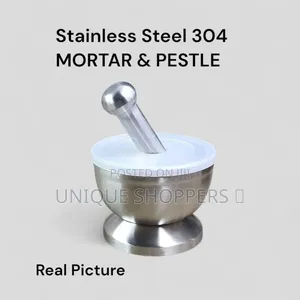Steel Mortar Pestle With Lid Heavy Duty