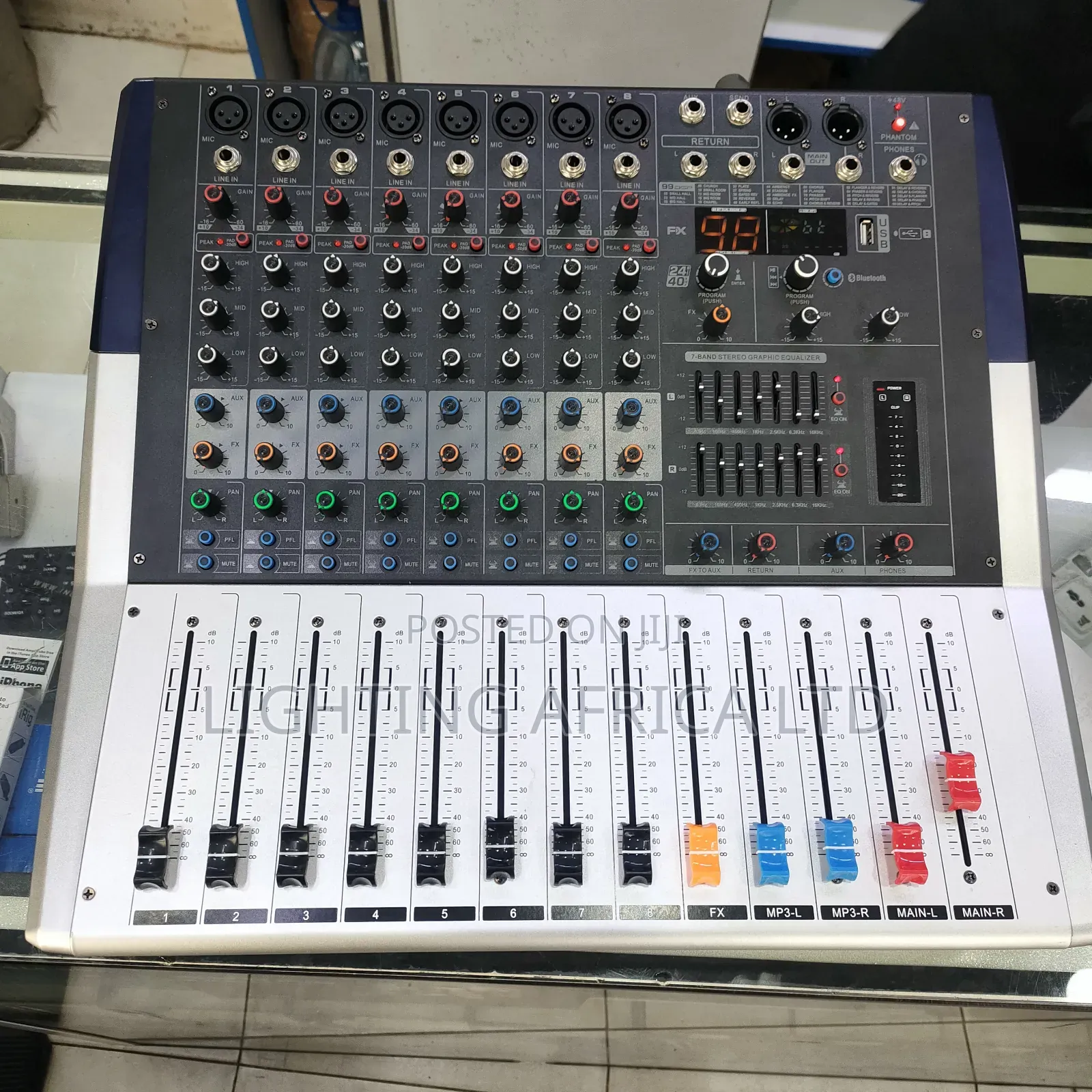 New Model 8 Channels Pro Powered Mixer With Usb/Bluetooth Cooler Fun