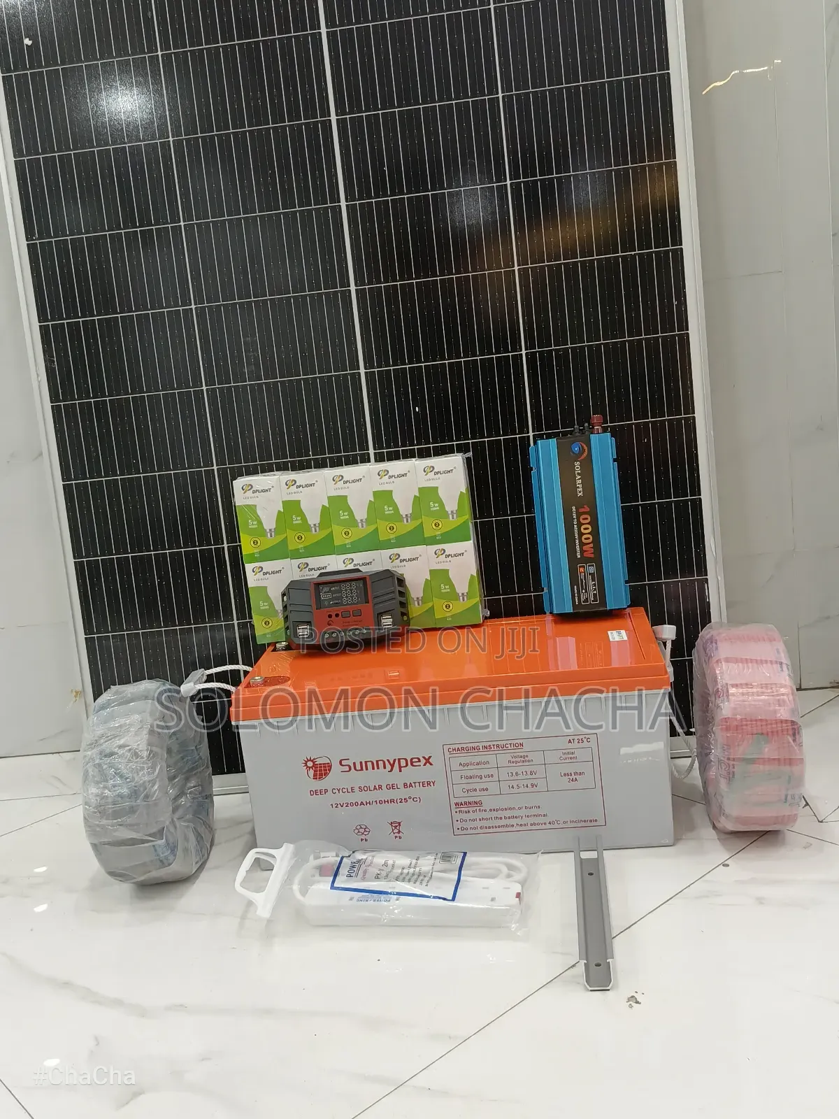 300w Solar Package With Free Extension And 4pc Dc Or Ac Bulb