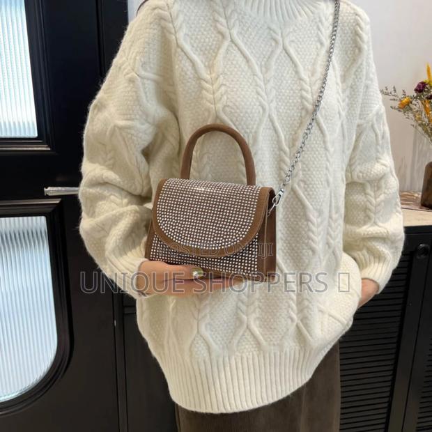 Flap Saddle Diamonds Ladies Cute Crossbody Bag* - thumbnail 3