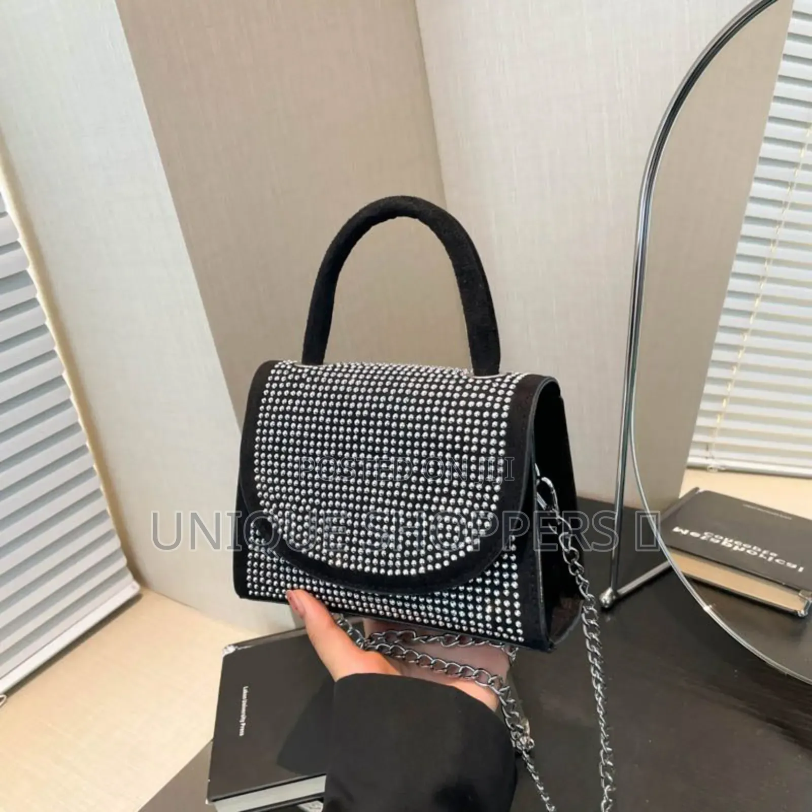 Flap Saddle Diamonds Ladies Cute Crossbody Bag*