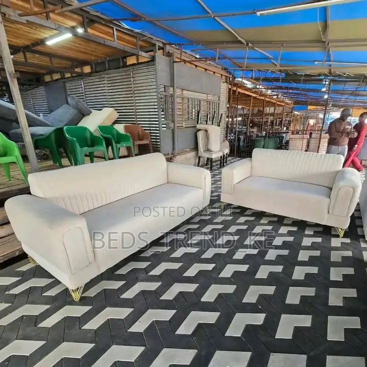 Neat 5 Seater Modern Sofa (White) 3,2