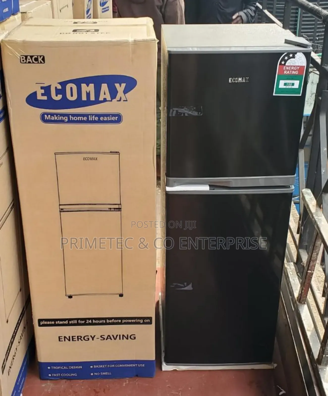 Ecomax 138 Litres Dark Silver Double Door Refrigerator.