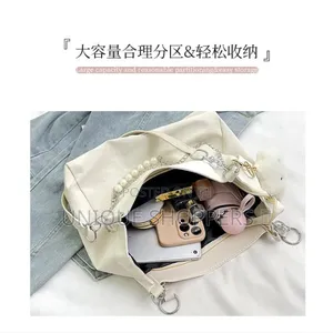 Cute Fashion Pearl Handbag With Cloud Bagcharm /Keyholder
