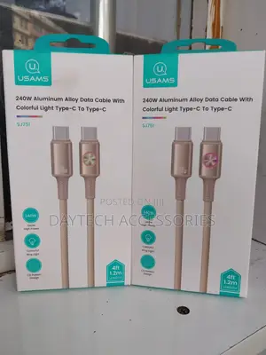 Usams 240w Type C to Type C 1.2m Pd Fast Charging Data Cable