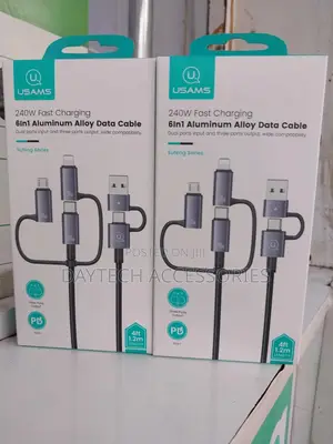 Usams 6 in 1 Fast Data Charging Cable 240w Length: 1.2m