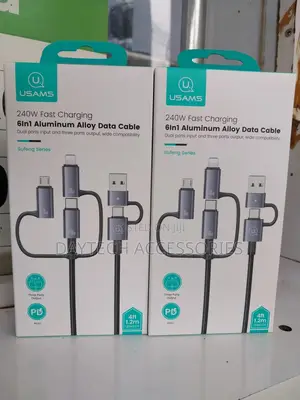 Usams 6 in 1 Fast Data Charging Cable 240w Length: 1.2m