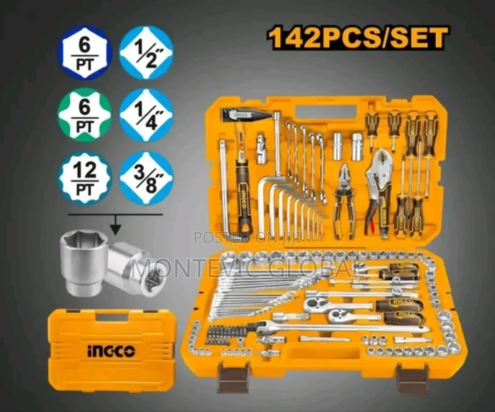 142pcs Ingco Combination Tools Set