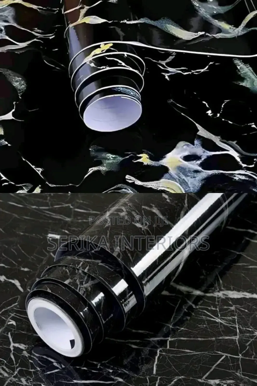 Black Marble Contact Paper Environmental Friendly Waterproof
