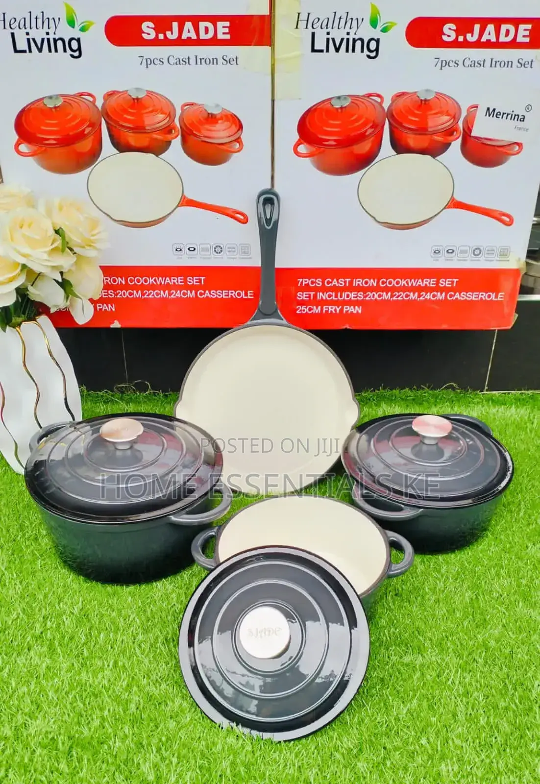 7pcs Enamel Cast Iron Cooking Pots*