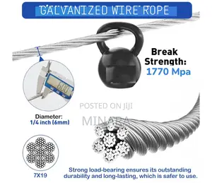 Galvanized Wire Rope, 6mm, 150 Meters Roll