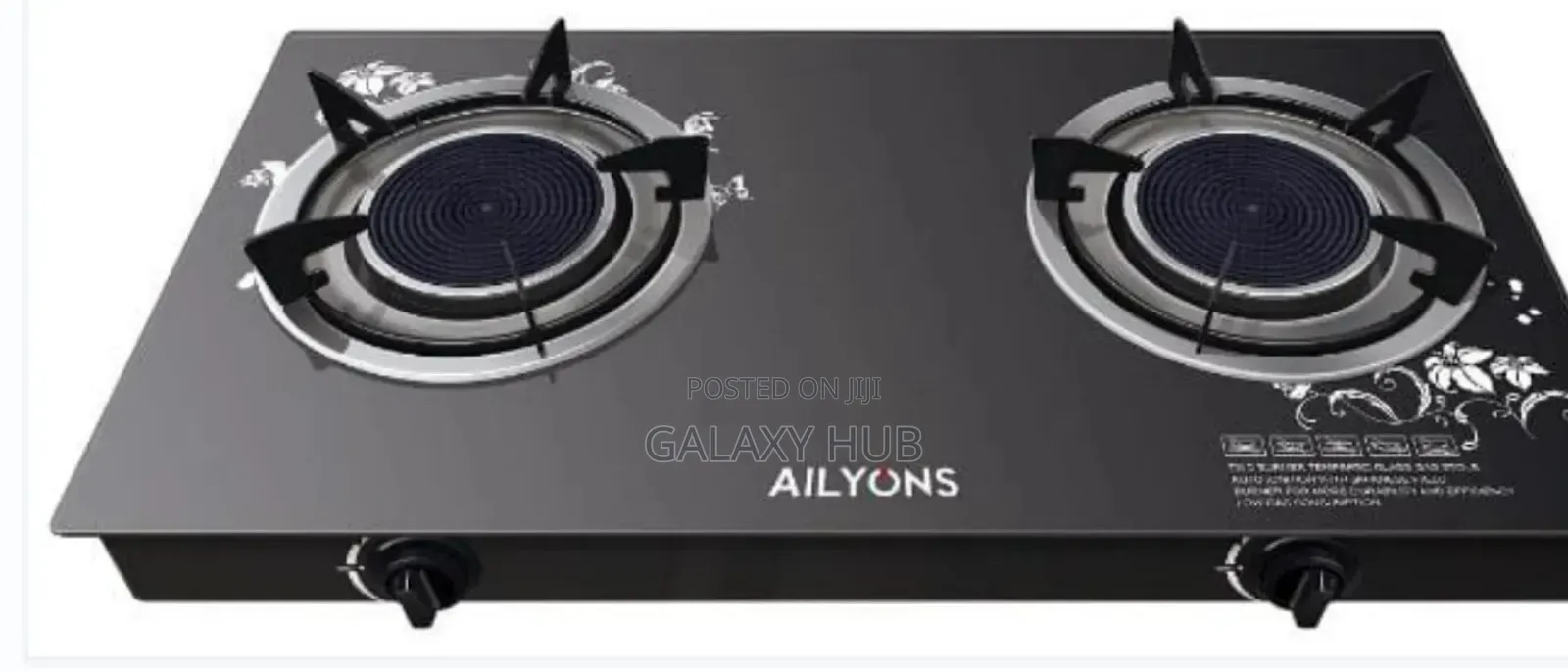 Ailyons 2 Burner Glass Top Gas Infrared Double Burner