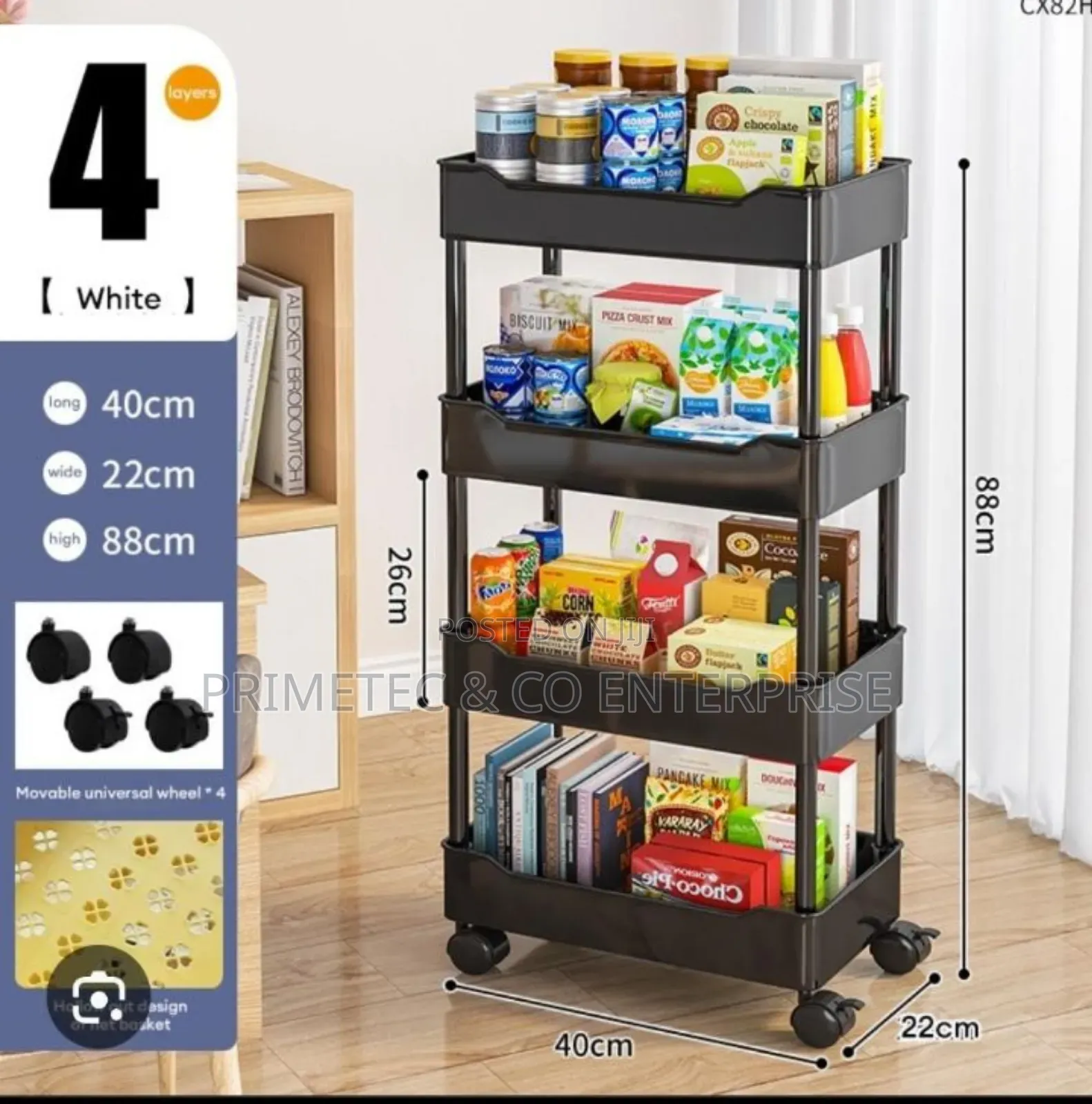 Wsb1002 Multifunctional 4 Layer Trolley Rack 35x21x87cm.