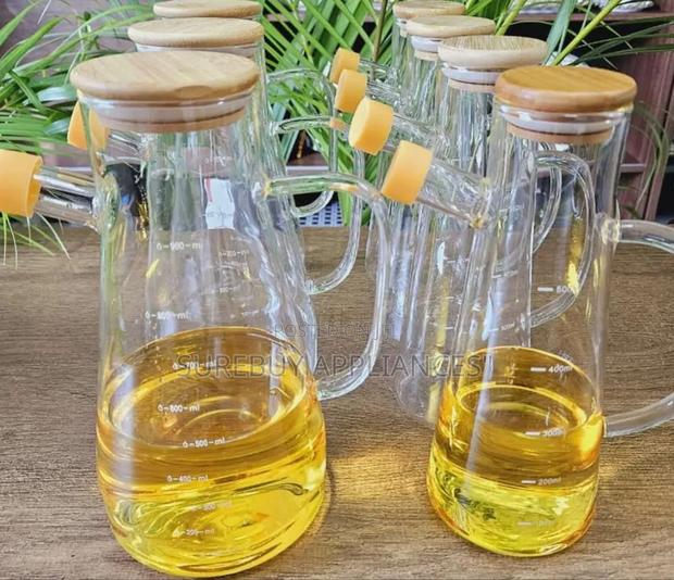 580ml Glass Oil/Vinegar/Soy Sauce Jar With Bamboo Lid New