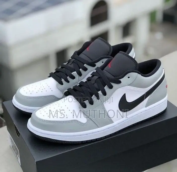 Nike Air Jordan 1 Low Light S.Grey Red White Black Gs 38-45