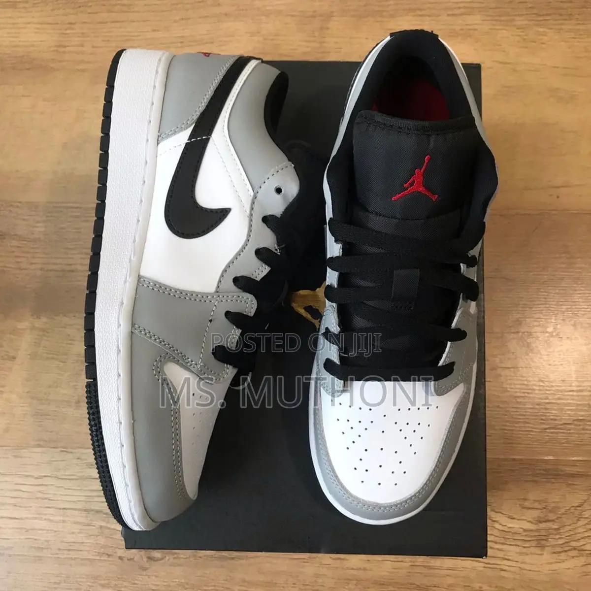 Nike Air Jordan 1 Low Light S.Grey Red White Black Gs 38-45