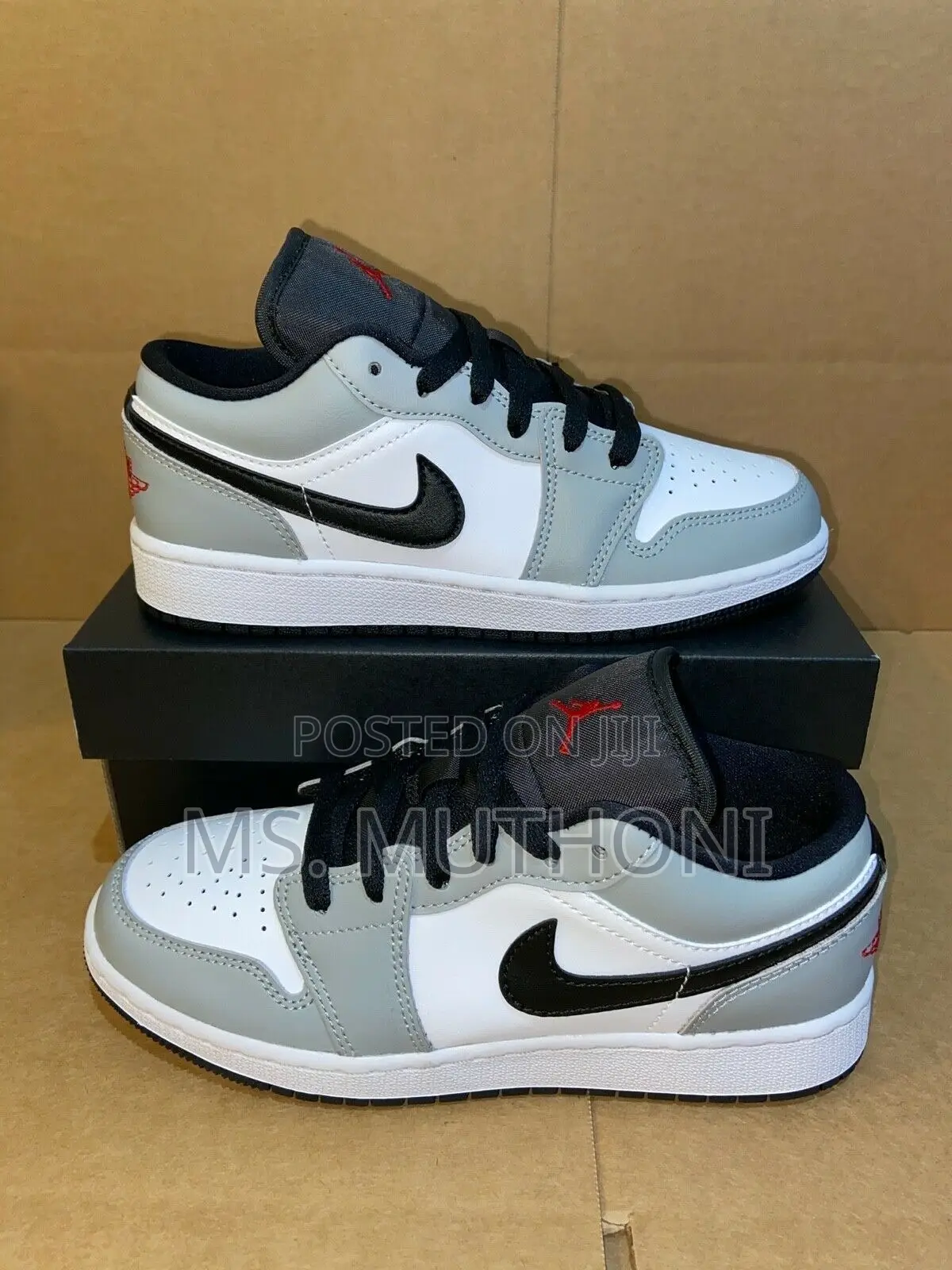 Nike Air Jordan 1 Low Light S.Grey Red White Black Gs 38-45