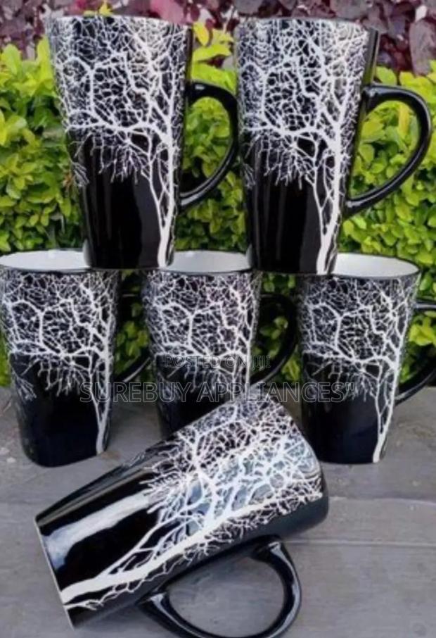 Set of 6 Black Tree Mugs - main view