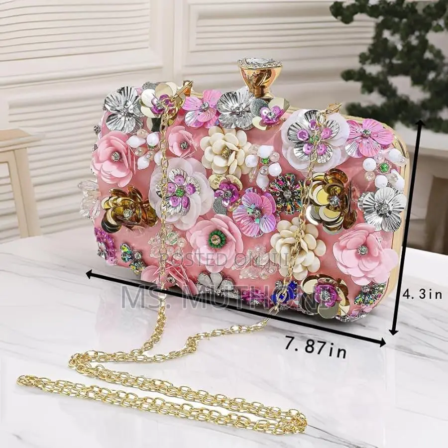 Fancy Floral Evening Clutch / Sling Bag
