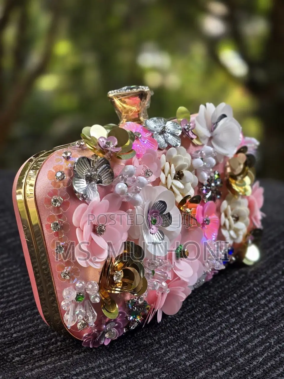 Fancy Floral Evening Clutch / Sling Bag