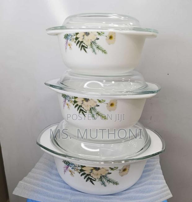 *3 Piece Glass Casserole Serving Bowl Set - main view
