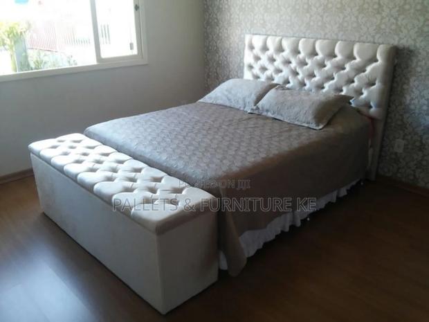 Queen Style Upholstered Ottoman Bed Frame - main view