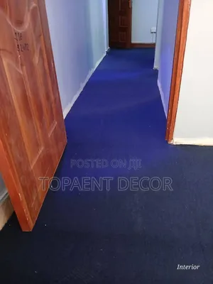 Textured Loop Pile House Corridor Blue Wall to Wall Carpets