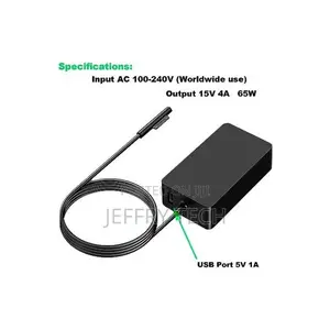 Microsoft Surface Pro 7 Pro X Charger Power Ac Adapter- 65w