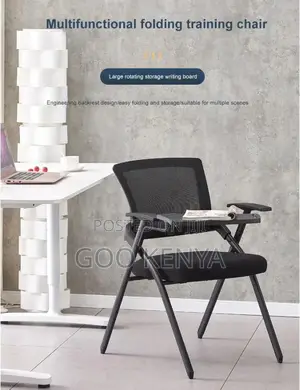 Office Chair ; Foldable Training Chair With Writing Pad