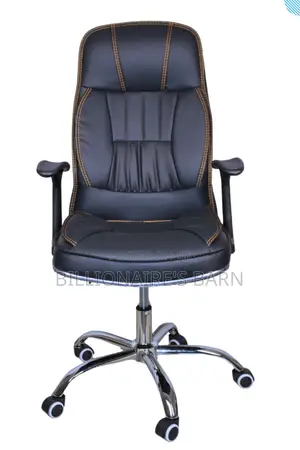 Chair; Black Ergonomic Leather Armrest Office Chair
