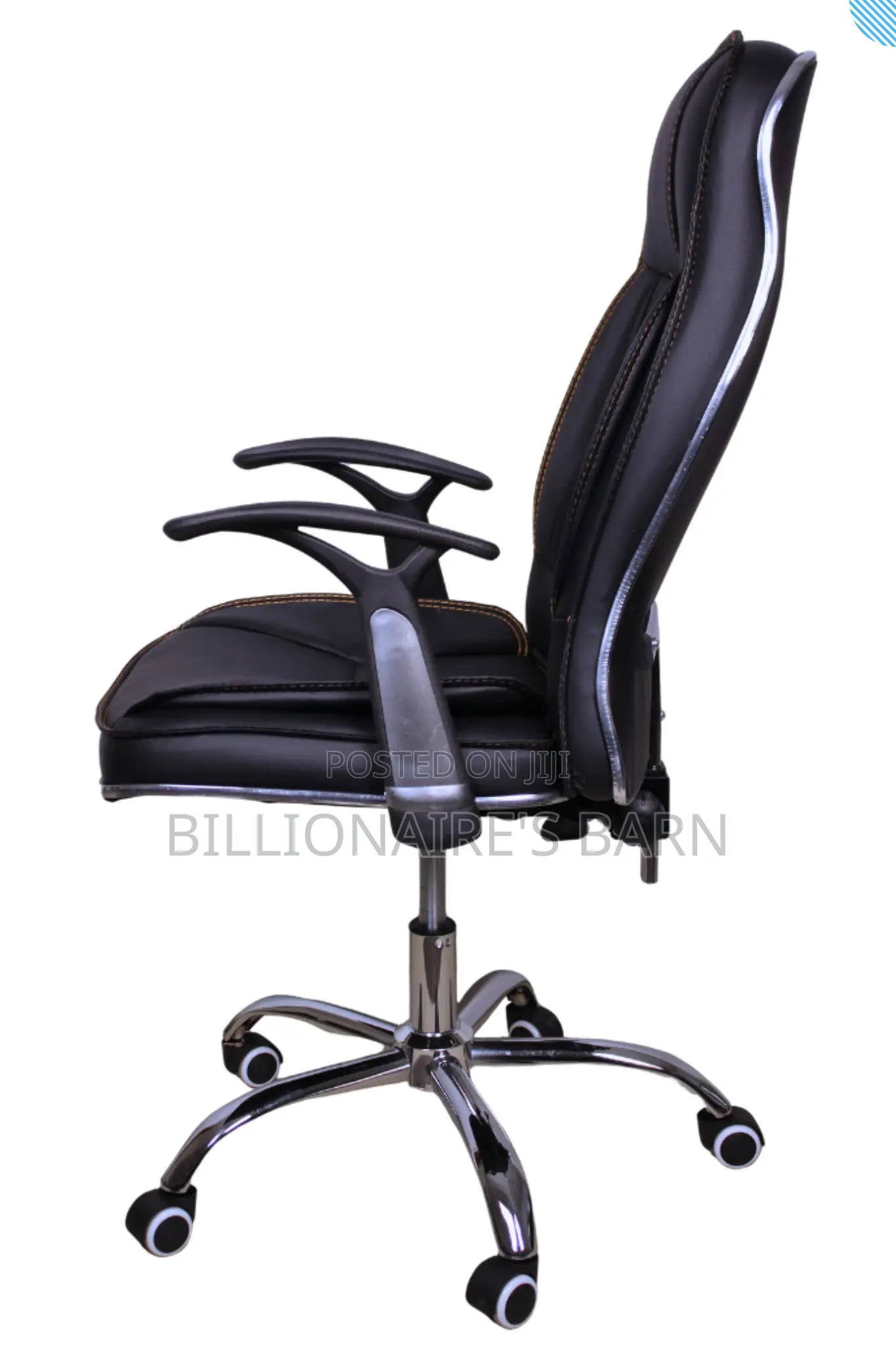Chair; Black Ergonomic Leather Armrest Office Chair