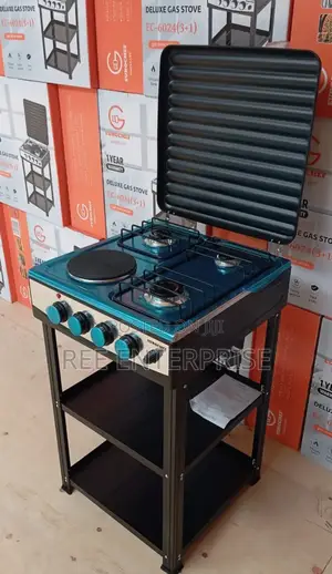 New Model Eurochef 3 Gas +1 Electric Cooker With Shelves