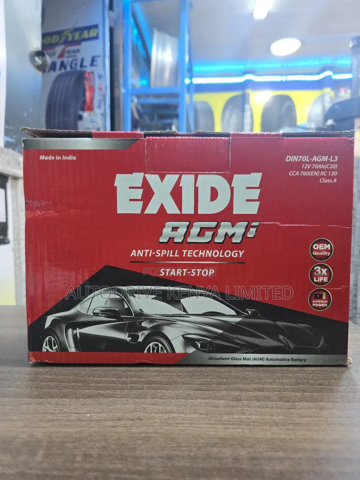 Din70 Exide Agm Start-Stop Battery