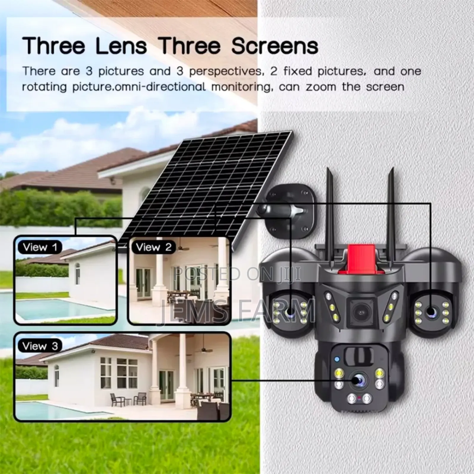 12mp Triple Len Outdoor Solar Wifi/Sim Card 4g Night Vision