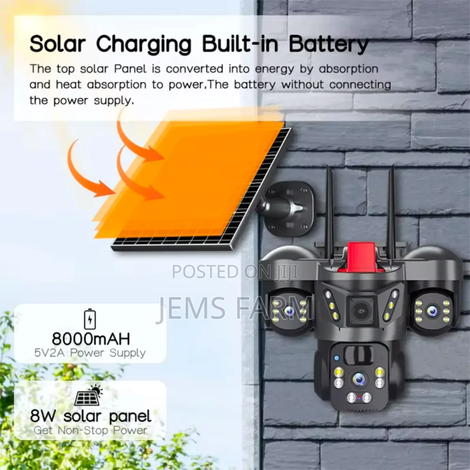 12mp Triple Len Outdoor Solar Wifi/Sim Card 4g Night Vision