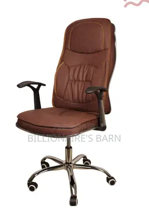 Office Seat; Backrest Brown Leather Executive Office Chair
