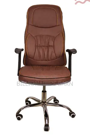 Office Seat; Backrest Brown Leather Executive Office Chair