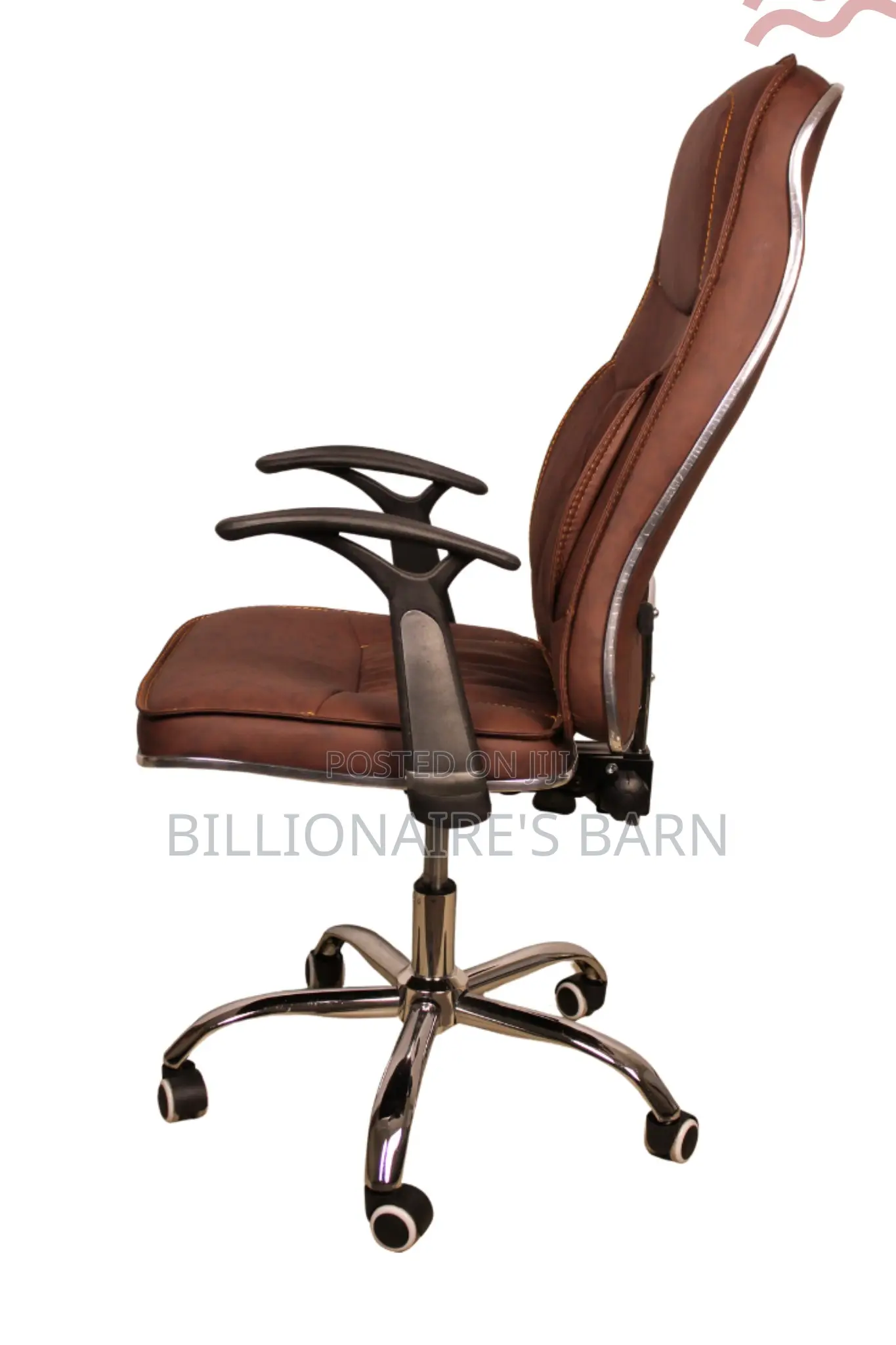 Office Seat; Backrest Brown Leather Executive Office Chair