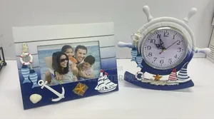 Nautical Sailors Themed Decorative Clock With Picture Frame