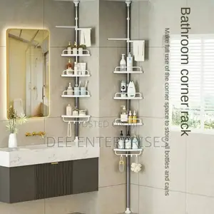 4 Tier Adjustable Telescopic Multi-Corner Shelf Organiser