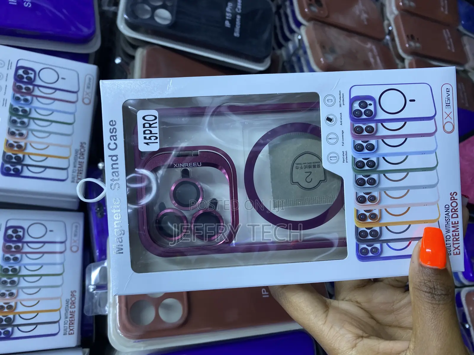 Waldeng iPhone 15 Pro Max Magsafe Case With Stand and Lens