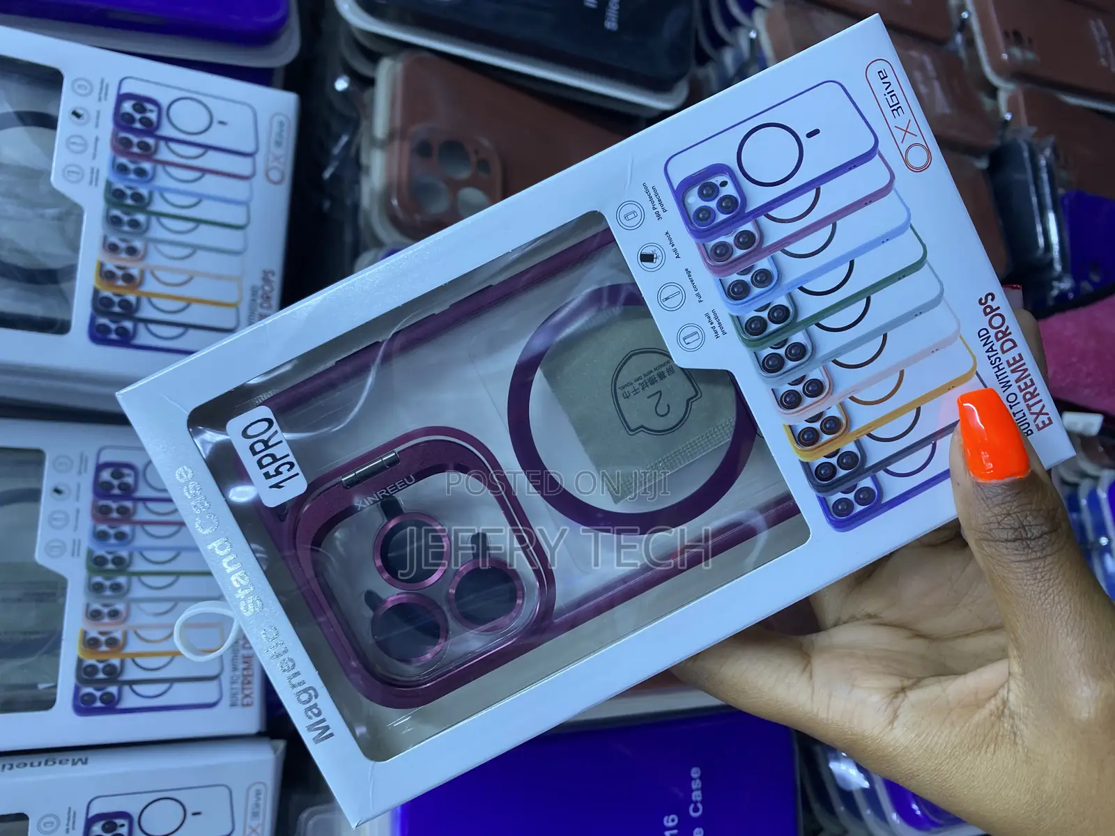 Waldeng iPhone 15 Pro Max Magsafe Case With Stand and Lens