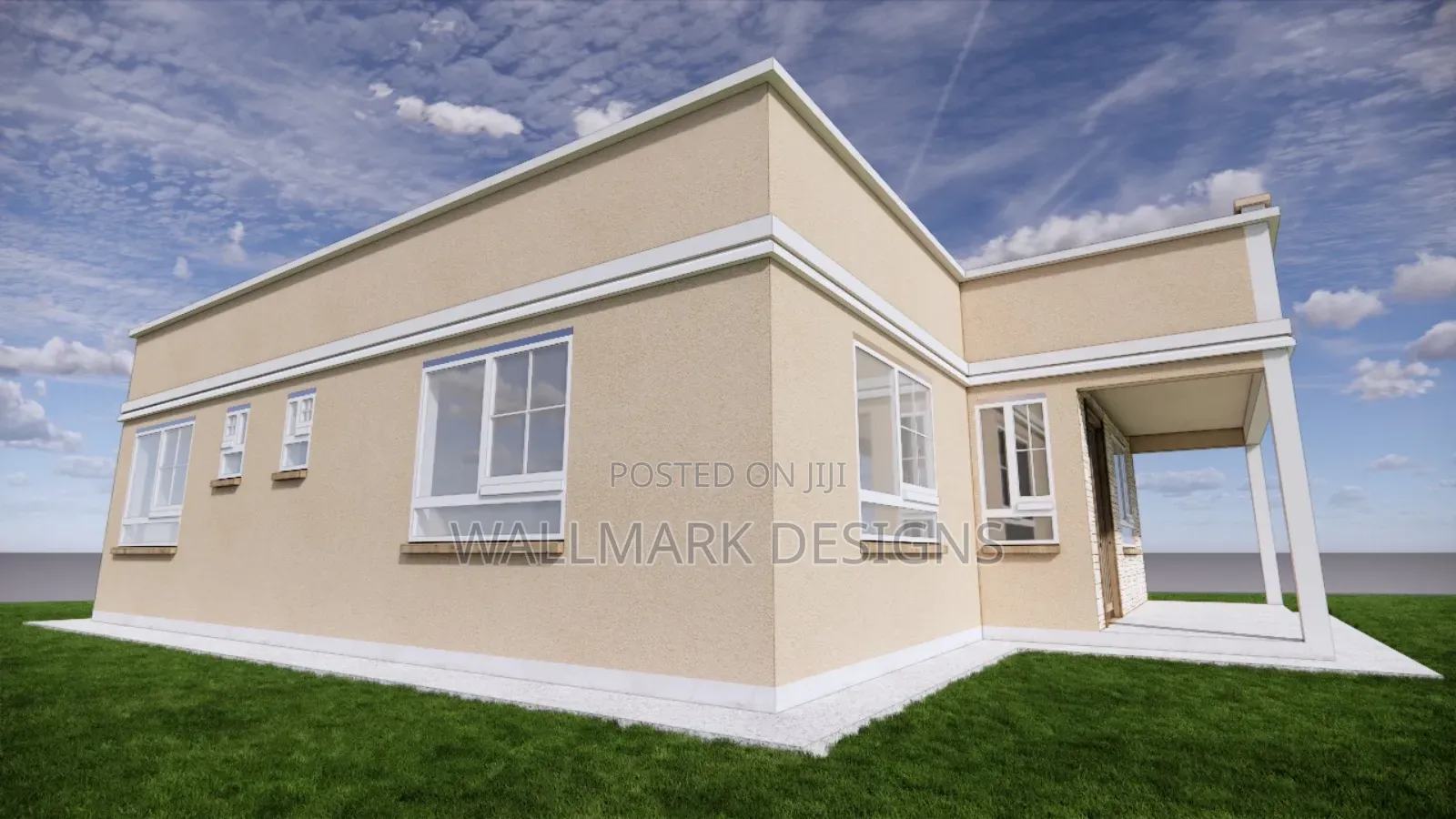 Hidden Roof, Flat Roof, Floor Plan, Rendering 3d