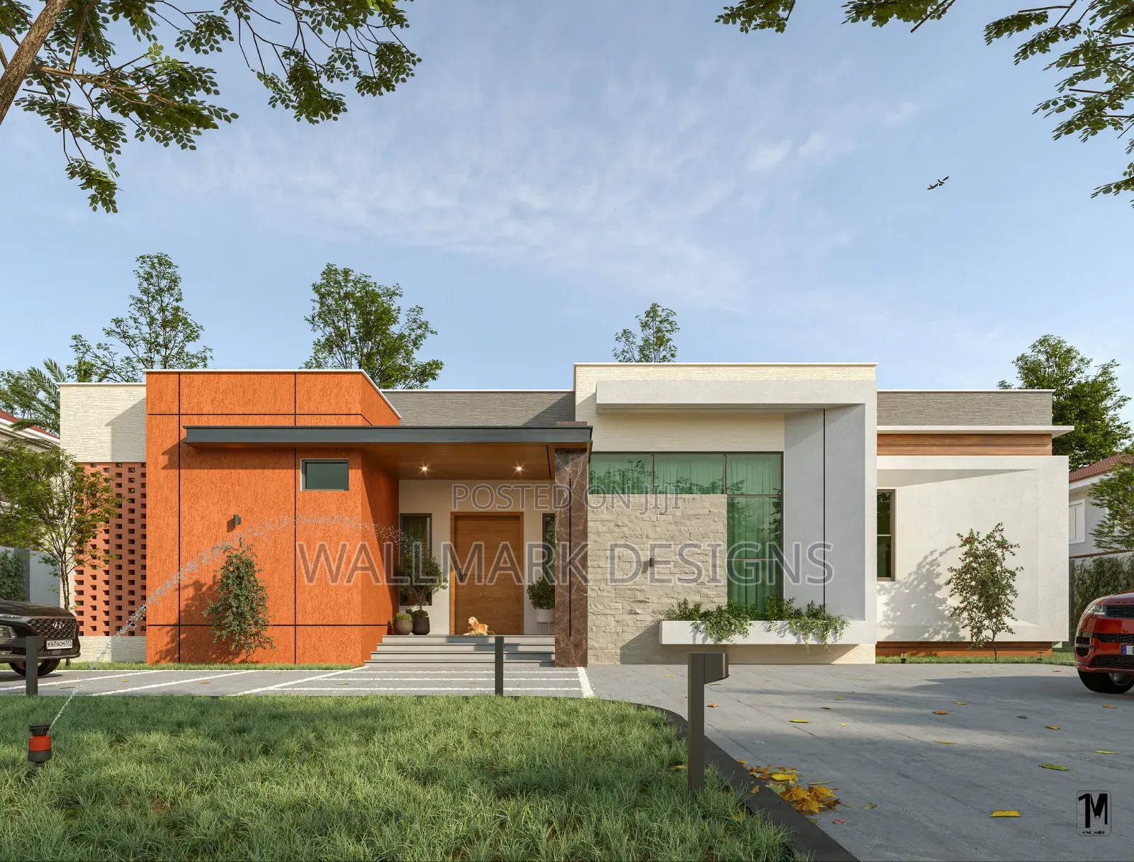 Hidden Roof, Flat Roof, Floor Plan, Rendering 3d