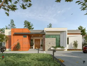 Hidden Roof, Flat Roof, Floor Plan, Rendering 3d