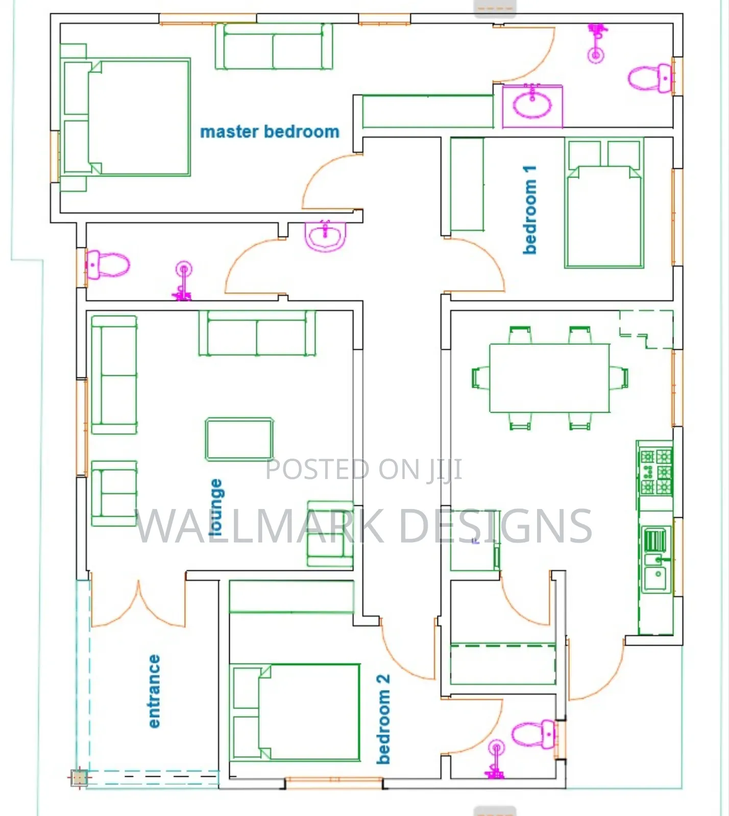 Hidden Roof, Flat Roof, Floor Plan, Rendering 3d