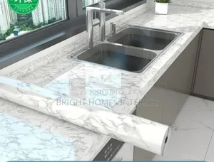 Stain Resistance White Marble Contact Paper Available