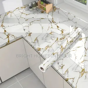 New Stock White With Gold Marble Contact Paper Available
