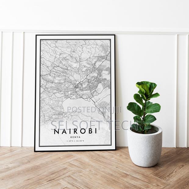 Nairobi City Map Wall Decor (A3)